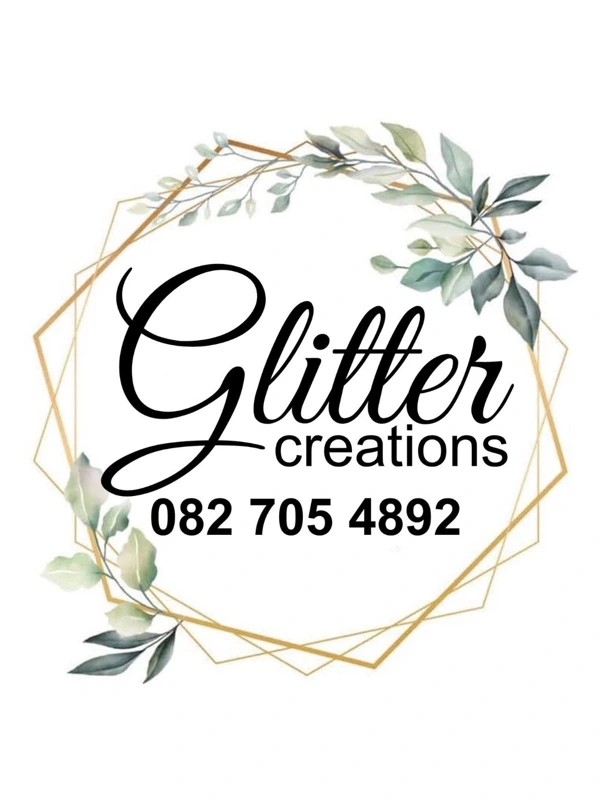 Glitter Creations botanical and gold logo